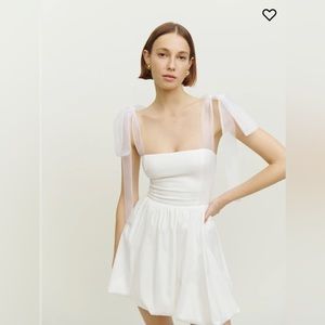 NWT Reformation Enza White Dress Bow Straps - Small / 6